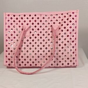 Elizabeth Arden Pink Argyle Beach Tote Bag